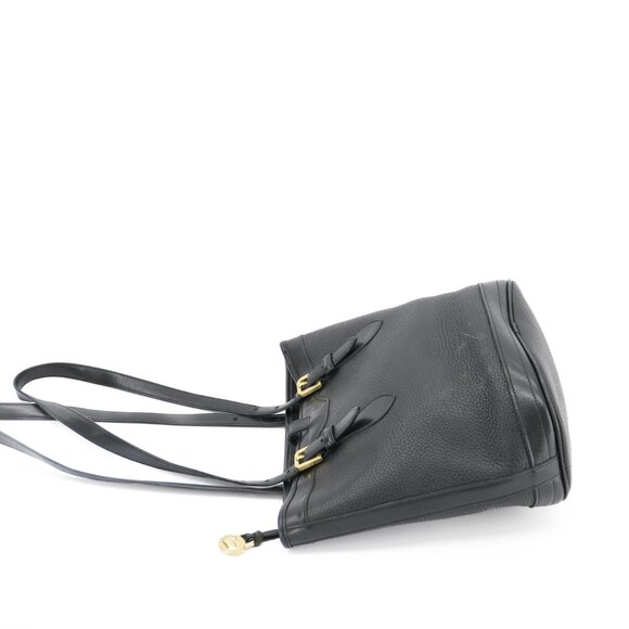 Dooney & Bourke Vintage Black Bucket Tote 90s Purse All Weather Leather Shoulder - Picture 12 of 13